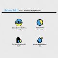 Original Haino Teko Air 3 Free Silicone Cover, True Wireless Earbuds, Noise Cancelling, Water Resistance, Wireless Charging, Bluetooth 5.0. 