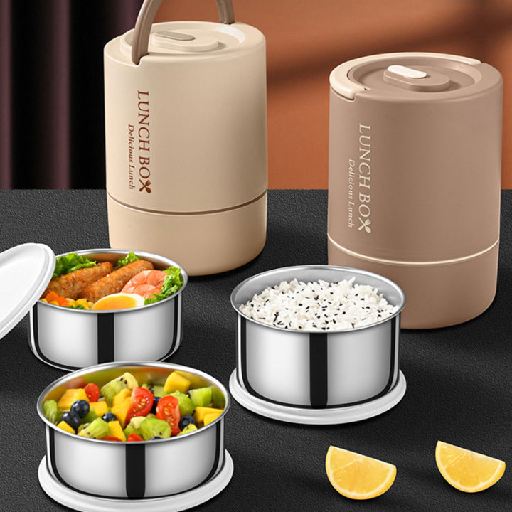 4pcs set Portable Lunch Container Set (47.5 Ounces), Stackable 304 Stainless Steel Bento Box with Utensils