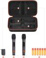 Wireless Microphone Case for  Wireless Two Microphone System Universal Handheld Dual Mic Travel Bag for Singing Karaoke. 