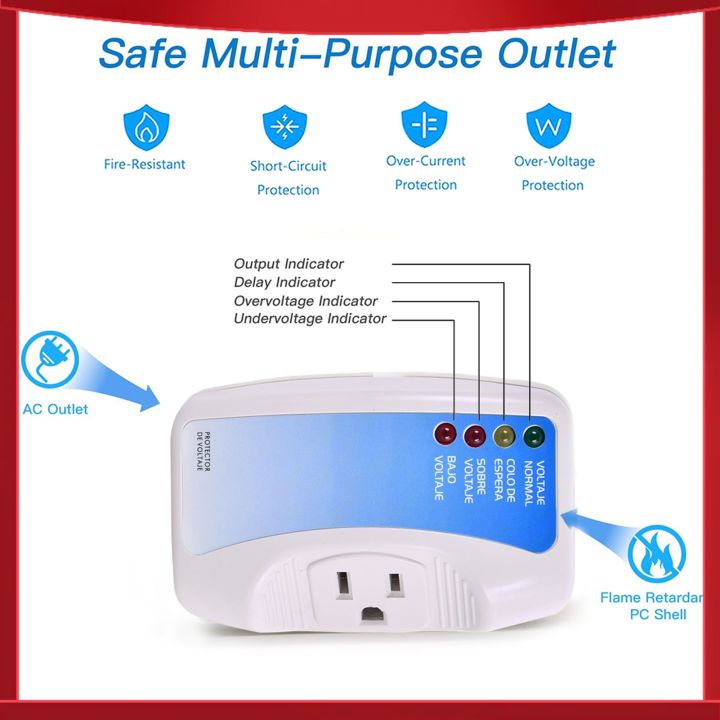 Voltage Protector Single Outlet Surge Protector Plug Home Appliance ...