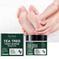Exfoliating Tea Tree Foot Scrub Helps Remove Dead Skin Soften Rough Dry Feet Skin Cleansing Moisturizing Smooth Cracked Heels.