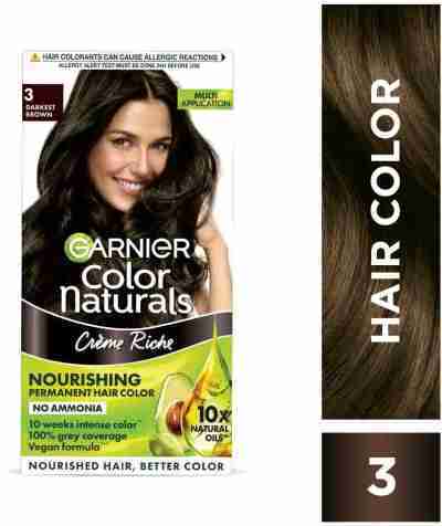 Garnier Colur Naturals Creme Riche Nourishing Permanent Hair Color # Darkest Brown 70ml + 60g