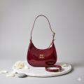 LuxeLure Glossy Crescent Bag – 2-in-1 Chic Carry by Miu Miu-Inspired Design.