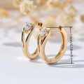 Dazzling Geometric White Zircon Hoop Earrings for Women Exquisite Fashion Engagement Wedding Earrings Jewelry.
