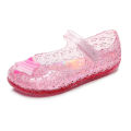 Children's Cute Transparent Sandals Princess Shoes Girls Star Pattern Hollow Out Flower Waterproof Anti Slip Soft Flat Shoes. 