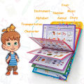 NEW Kids' English Learning Intelligence Touch Book, Early Education Knowledge with Sound Function, Reusable Pen, Birthdays . 