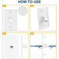ZoeRax Keystone Jack Wall Plate USA Faceplate, Low Profile Ethernet WallPlate Single Gang FacePlates for Keystone Coupler - 1PCS.