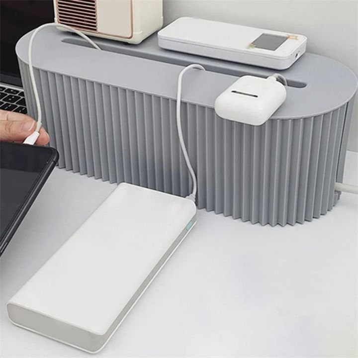 Plug Board Storage Box Cable Wire Organizer Case With Lid Socket Wireless WiFi Router Bracelet Desktop Space Saving Holder Shelf