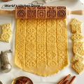 Christmas Rolling Pins Rock Snowflake Elk Wooden Rolling Embossing Baking Cookies Biscuit Fondant Cake Patterned Roller 35*5cm. 