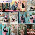 GATYZTORY Painting By Numbers With Frame 40x50cm Kits Cat Tiger Animals Picture With Numbers For Home Decors Handpainted Diy Gif. 