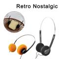 1pc Retro Nostalgic Headsets  Vintage Wired Headphones Classic Comfortable Earmuffs HiFi Noise Isolating Gaming Music Headsets. 