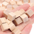 200PCS Unfinished Blank Mini DIY Wooden Square Blocks 1cm Wood Solid Cubes for Woodwork Craft Kids Toy Puzzle Making Material. 