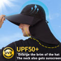 Outdoor Sports Jungle Hiking Hat Fishing Hat Wide Brim Bucket Hat With Neck Cover Quick Dry Fishermen Sun Protected Cap Summer.