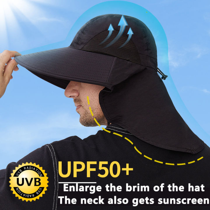 Outdoor Sports Jungle Hiking Hat Fishing Hat Wide Brim Bucket Hat With Neck Cover Quick Dry Fishermen Sun Protected Cap Summer