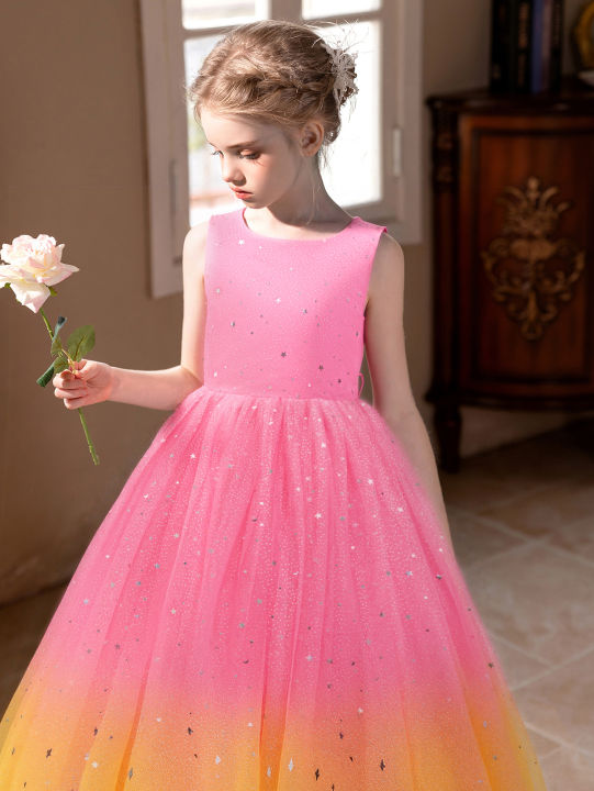 Tween%20Girl%20Dress%20Elegant%20Pink%20Crooked%20Yellow%20Flower%20Girl%20Dress%20Pearl%20Bow%20Dress%20Princess%20Skirt%20%20Ceremony%20Birthday%20Party%20-%20Image%205