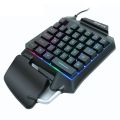 Mini One-Hand Mechanical Keyboard Gaming Keyboard 35 Keys Colorful Backlit Game Keyboard G92 Black. 