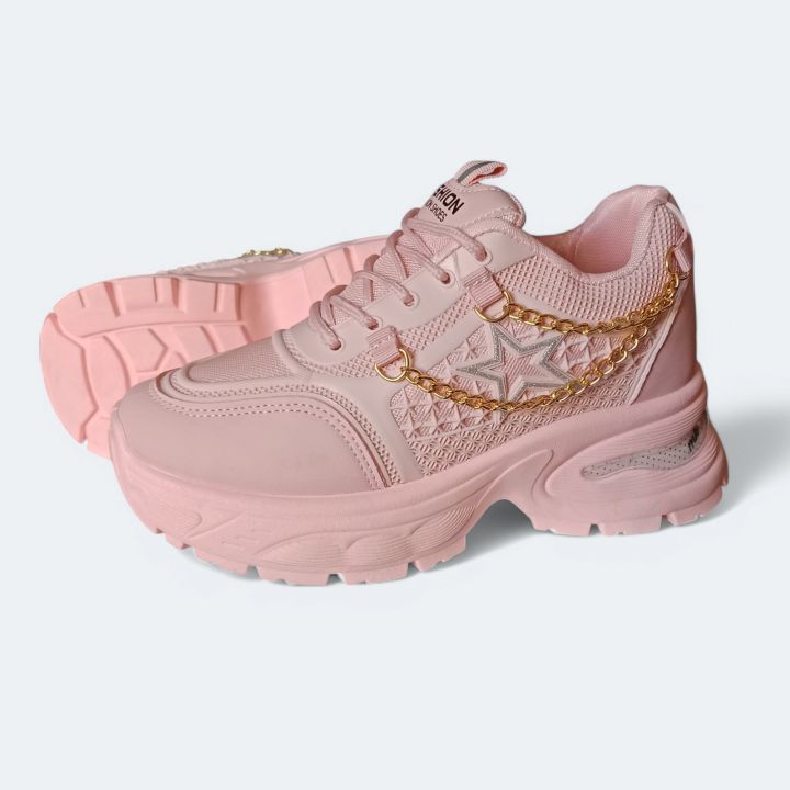 Girls high sole Chain Joggers shoes Korean Style