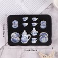 15pcs Set Mini Tea Pot Dish Cups Accessories Mini Ceramic Tableware Micro Fish Tank Landscape Landscaping Ornament.