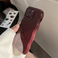 Vintage Wine Red Wavy Edges Phone Case For iPhone15 14 13 12 11 Pro Max X XR XSMAX  TPU Fall prevention Cover New Products. 