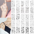 10pcs Waterproof Temporary Tattoo Sticker Love Emoticon Moon Sun Lines Skull Planet Tatto Wrist Fake Tattoos Body Art Women Men. 