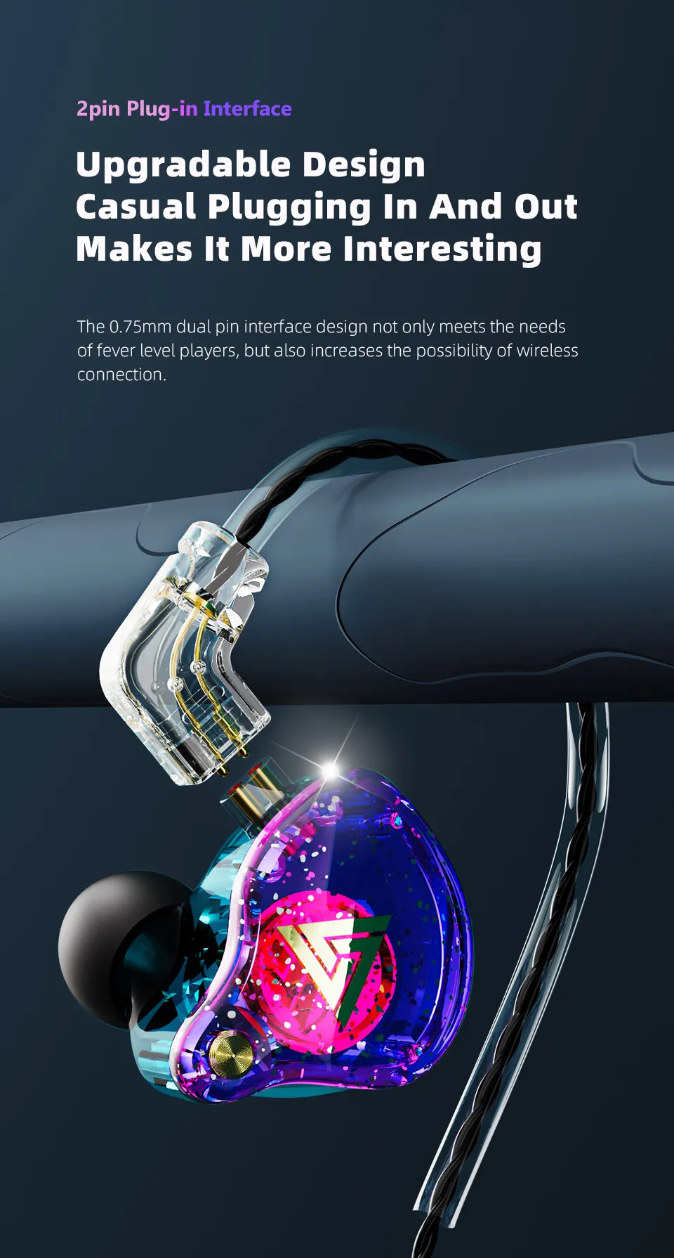 QKZ AK6/AERS/AK6 PRO Wired Headphones Dual Drive HiFi Earphone with Mic ...
