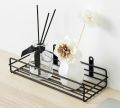 wall mounted metal storage rack multi purpose iron shelf for kitchen bathroom and home decor. 