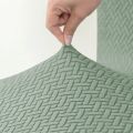 Elastic Jacquard Ottoman Cover Solid Color Stool Covers Square Footrest Covers All-inclusive  Anti Slip Footstool Slipcovers. 
