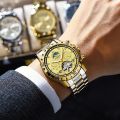 POEDAGAR Luxury Automatic Mechanical Watch Hollow Tourbillon Stainless Steel Men Watches Waterproof Luminous Date Week Men Watch. 
