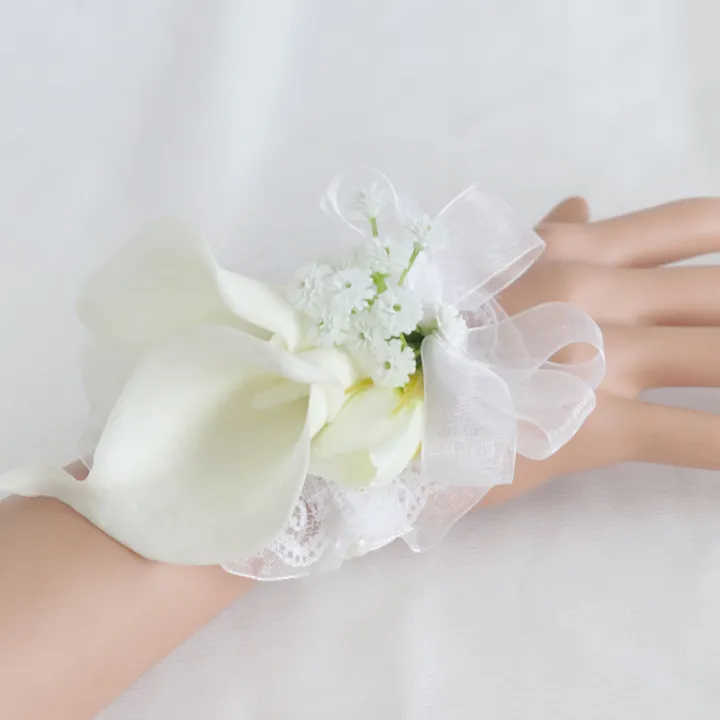 Wedding%20Accessories%20Bridegroom%20Bride%20Corsage%20Bridesmaid%20Sisters%20Wrist%20Flower%20Banquet%20Boudoir%20Hand%20Flower%20Imitation%20Calla%20Lily%20-%20Image%207