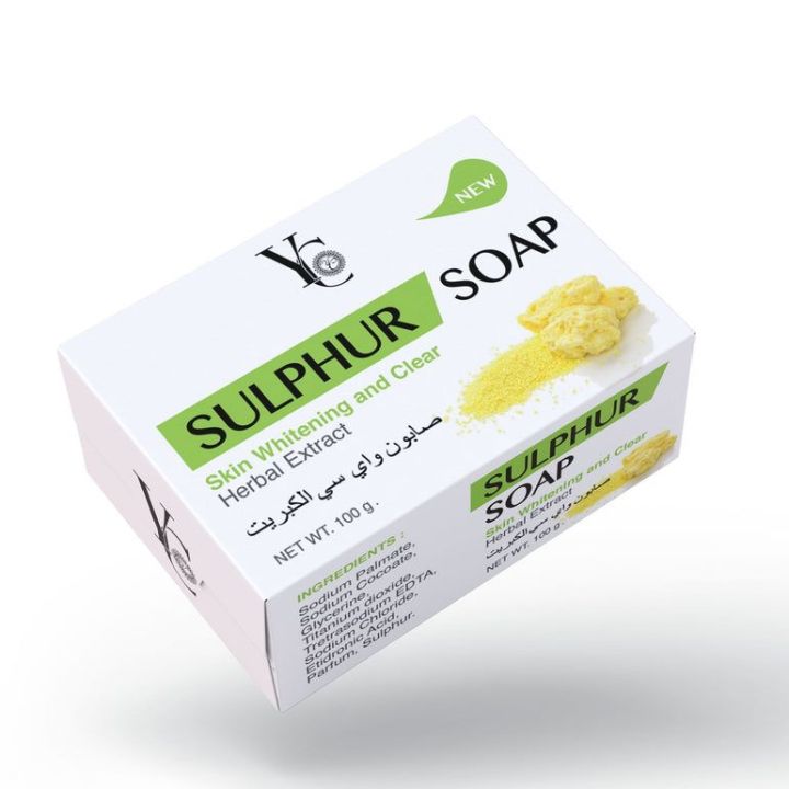 Y.C Sulphur Soap Skin Whitening And Clear Herbal Extract 100g