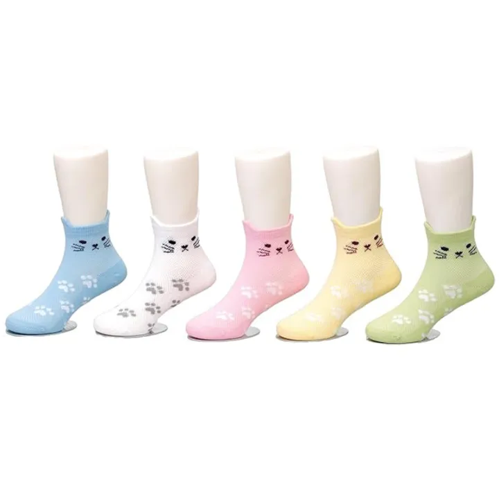 5%20Pairs%20Cartoon%20Cat%20Patterned%20Girls%20Socks%20Soft%20Comfortable%20Cotton%20All-Season%20Children's%20Socks%20Daily%20Wear%20Socks%20-%20Image%204