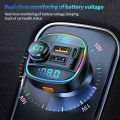 Bluetooth 5.3. FM Transmitter Handsfree Car Radio Modulator MP3 Player With 22.5W USB Super Quick Charge Adapter for Car.