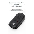 Gray Bluetooth 5.0 & 2.4G Wireless Keyboard Mouse Combo Rechargeable Full Size Wireless Keyboard for Notebook Laptop.