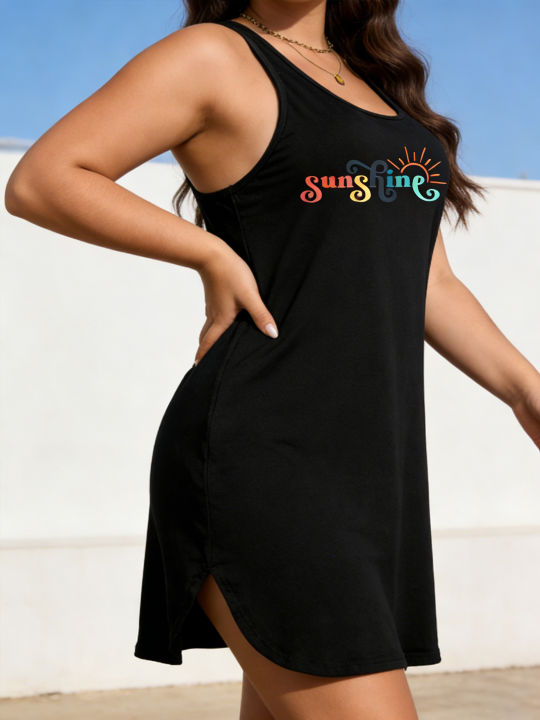 Large-Sized%20Fashionable%20Casual%20Sleeveless%20Dress%20with%20Sun%20Print,%20Loose%20Fit,%20Suitable%20for%20Indoor%20and%20Casual%20Wear%20at%20Home%20-%20Image%203