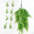 2pcs 90cm Persian Fern Leaves Vines Home Room Decor Hanging Artificial Plant Plastic Leaf Grass Wedding Party Wall Balcony Decor. 