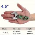 1pc 4.6-Inch Adjustable Wrench - Wide Jaw, Short Handle Mini Wrench with Laser-Engraved Markings and  Grip - Durable Metal. 