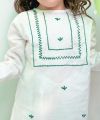 14 August dress White with green hand-embroidered shirt along with trouser | Independence Day  dress. 