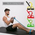 Tension Rope 4 Tube Puller Pedal Ankle Abdominal Exerciser Fitness Elastic Sit Up Pull Rope Home Gym Sport Training Equipment. 