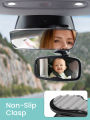 Clip on Car Mirror for Baby Forward Facing Baby Car Mirror, Shatterproof Essential for Newborn & Toddler.