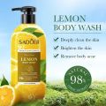 OEM Private Label Organic Lemon Whitening Moisturizing Lightening Body Wash Shower Gel Bottle Bath Liquid Soap Wholesale Adults. 
