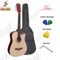 38" Acoustic Box Guitar with Bag & Accessories. 