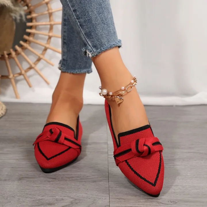 2025%20summer%20high-quality%20purple%20women's%20shoes%20lazy%20casual%20comfortable%20flat%20shoes%20women's%20shoes%20large%20lightweight%20knitted%20shoes%20-%20Image%202