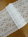 White small rose lace table flag with rustic romantic style suitable for living room dining table. 
