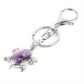 Sea Turtle Natural Crystal Stone Keychain Gemstone Chakra Keyring Natural Gemstone Cute Sea Turtle Keyring Energy Stone Keychain. 