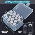 17 14ml Vials Tiny Glass Bottles Clear Empty Jars with Aluminum Top Screw Lids Small Mini Message Sample Bottle.