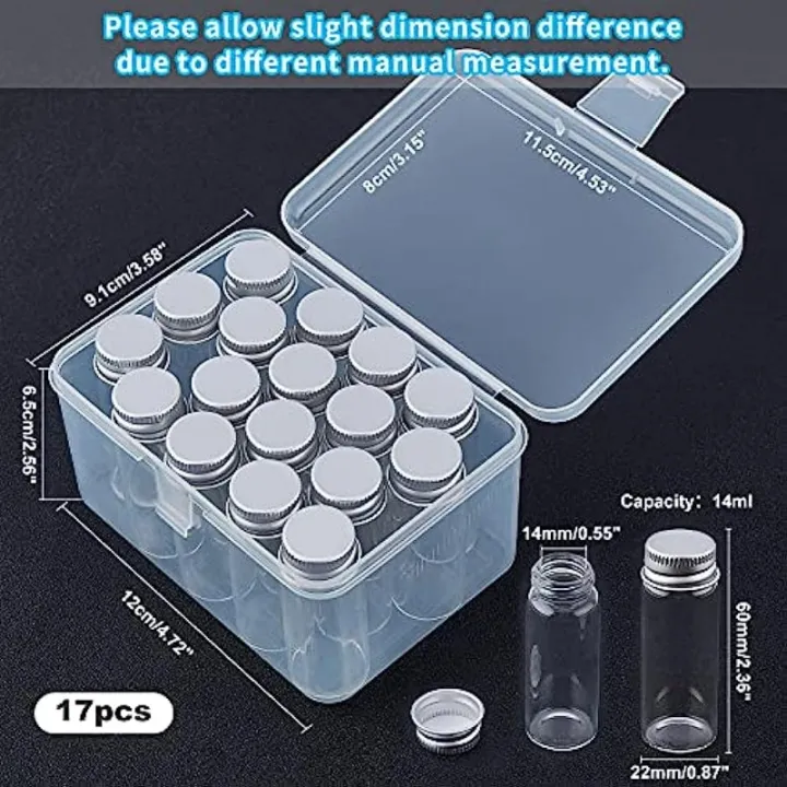 17%2014ml%20Vials%20Tiny%20Glass%20Bottles%20Clear%20Empty%20Jars%20with%20Aluminum%20Top%20Screw%20Lids%20Small%20Mini%20Message%20Sample%20Bottle%20-%20Image%202