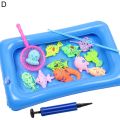 Kids' Fishing Toy Set Play Water Toys for Baby Magnetic Rod and Fish with Inflatable Pool Outdoor Sport Boys Girls. 
