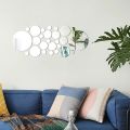 26PCS Geometric Circular Crystal Mirror Wall Sticker DIY Bedroom, Living Room Decoration, Home Decoration. 