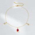 Bohemian Style S925 Sterling Silver Turtle Starfish Pendant Ankle Chain for Girls Trendy Fashion Foot Jewelry.