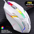 FunBug 7 Light Breathing Gaming Mouse RGB Cheap with FREE Mouse Pad - Gaming Mouse with 7 led - USB Wired Optical Mouse without side buttons for PC, Laptop, Minecraft, Mobile Pubg, Free Fire by FunBug. 